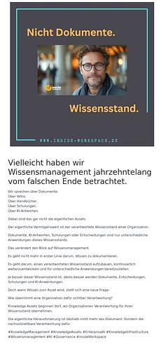 Nicht Dokumente. Wissensstand.